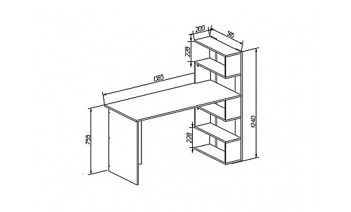 Комп'ютерний стіл Robert правий Дуб Тахо