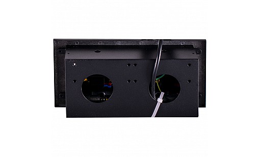 Блок врезной на 3 розетки с подъемной крышкой Чёрный