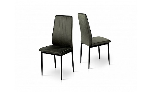 Стул РИЧЬ черный/велюр графитовый