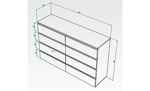 Комод STEVE 1400*400*909 Білий Німфея Альба