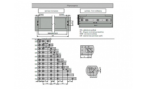 Направляюча повного висування HK L=350 мм PK-0H45350HK GTV Направляюча повного висування HK L=350 мм PK-0H45350HK GTV