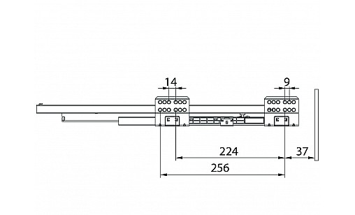 Тандембокс SLIM 16мм L-550мм  Н-86мм Графіт ДС ПреміумЛайн