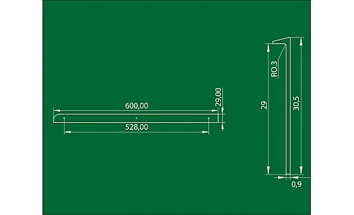Накладка для стільниці 28мм Алюміній L- подібна права ДС ОптимаЛайн Накладка для стільниці 28мм Алюміній L- подібна права ДС ОптимаЛайн
