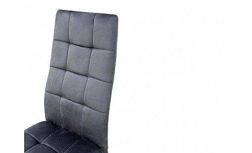 Стілець АЙС чорний/велюр темно-сірий