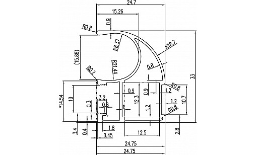 Профіль вертикальний відкритий L-4,7м Шампань ДС ОптимаЛайн Профіль вертикальний відкритий L-4,7м Шампань ДС ОптимаЛайн