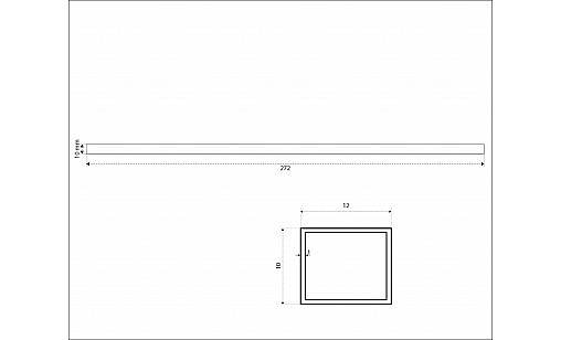 Труба квадратная к системе для прихожей WLP 15/272 BLKM Чорный Матовый ДС Труба квадратная к системе для прихожей WLP 15/272 BLKM Чорный Матовый ДС