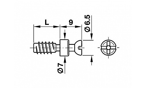Болт стяжки RAFIX S20 стальной бех покрытия 20мм для отверстия D5мм 263.20.141