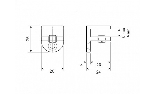 Полкодержатель DM 40 G6 Хром Матовый (Алюминий) ДС ОптимаЛайн