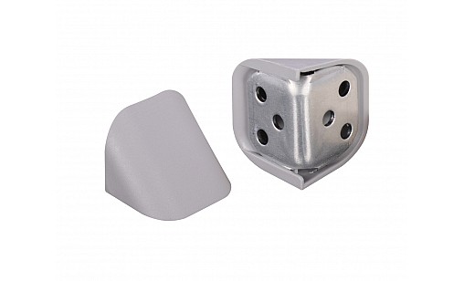 Уголок металлический двойной с накладкой серый  ДС NEW