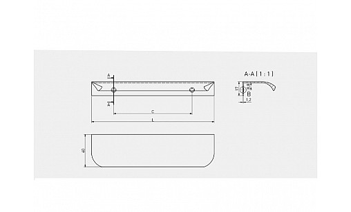 Ручка HEXA 1200 мм Чорний матовий UA-HEXA-1200-20M GTV