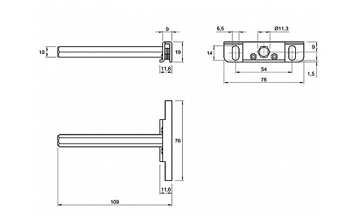 100-116701 Тримач скритого монтажу для полиць 24 мм Titan1 Hettich