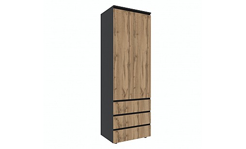 Шафа STEVE зі штангою 700*500*2100 Чорний/Дуб Тахо