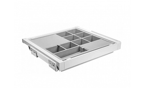 Полиця з перегородками з дотягом ELITE 600 мм білий WG-PRZEG60-10 GTV