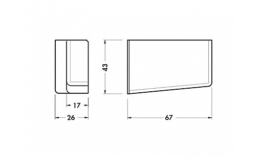 Заглушка на підвіс пластик біла, ліва 290.05.683 Hafele/Camar 806