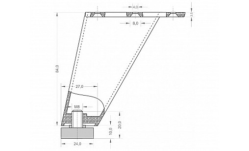 Нiжка регульована похила h-90мм Чорна ДС Нiжка регульована похила h-90мм Чорна ДС