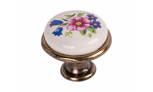 Ручка DG 191 G4/MLK1 Бронза Античная/Розовый Цветок ДС ОптимаЛайн