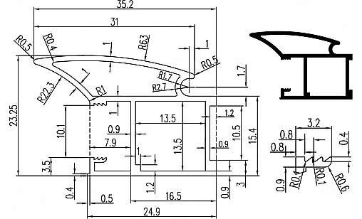 Профиль вертикальный открытый AIR L-4,7м Серебро ДС Профиль вертикальный открытый AIR L-4,7м Серебро ДС