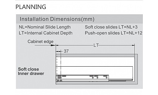ДТС SLIM Тандембокс белый L-500/ 88 Tip-on HT415004Q11(E29)