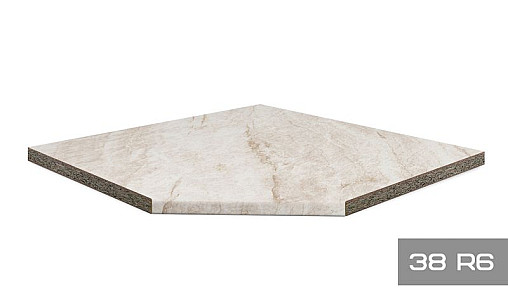 Угловой элемент LUXEFORM S170 Мрамор Литос 1U R6 900х900х38 мм влагост.