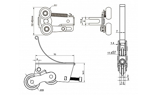 Комплект роликов усиленных для закрытого профиля ДС ПремиумЛайн Комплект роликов усиленных для закрытого профиля ДС ПремиумЛайн