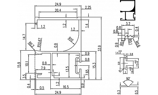 Профіль вертикальний відкритий TETRA L-4,7м Срібло ДС Профіль вертикальний відкритий TETRA L-4,7м Срібло ДС