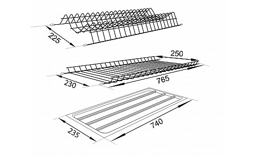 Сушарка для посуду в секцію 800мм термопластична Чорна ДС Сушарка для посуду в секцію 800мм термопластична Чорна ДС