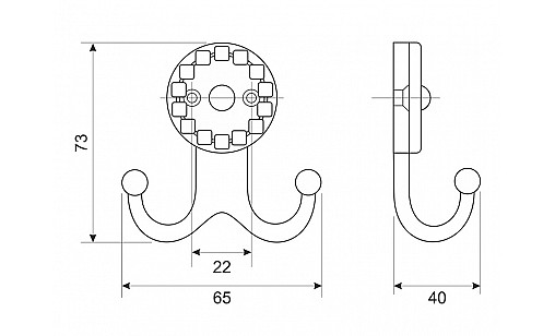 Мебельный крючек с камнями PLS BONCUK хром черный Мебельный крючек с камнями PLS BONCUK хром черный
