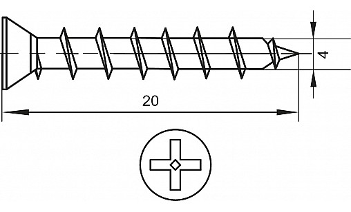 Саморез 4,0х20мм Саморез 4,0х20мм