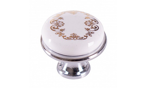 Ручка мебельная DG 193 G2/WHT4 Хром/Серебряный Орнамент ДС ОптимаЛайн