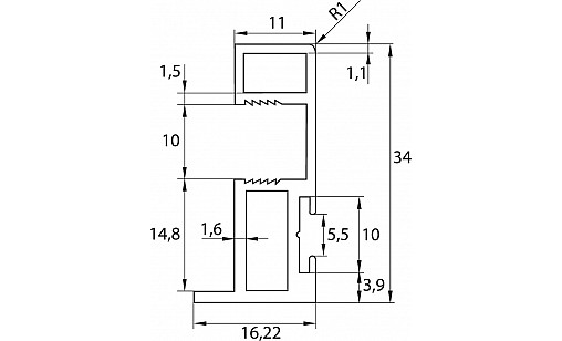 Профиль Бавария вертикальный открытый с пазом L-5,1м Бронза ДС ПрофиЛайн Профиль Бавария вертикальный открытый с пазом L-5,1м Бронза ДС ПрофиЛайн