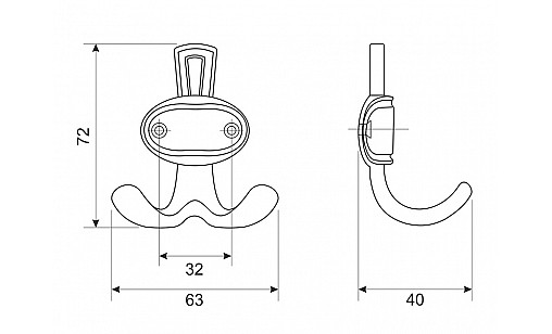Гачок WR 07 G4 Бронза Антична ДС СтандартЛайн