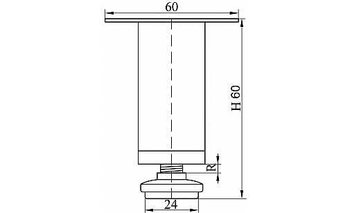 Ніжка регульована NL 05/60 G2 Хром H-60мм ДС Ніжка регульована NL 05/60 G2 Хром H-60мм ДС