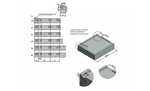 Направляюча п/в плавн. доведення д/дер. ящик Modern Slide PRO для ДСП 18мм 3D L-350 PB-3D0SHX18-350-PRO GTV