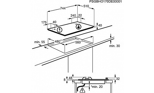 Газова поверхня ELECTROLUX KGS75362XX сталь нержавійка
