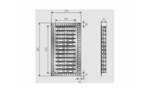Лоток TRAYBOND для тарелок 270*480*50 антрацит, 105-83-51-309