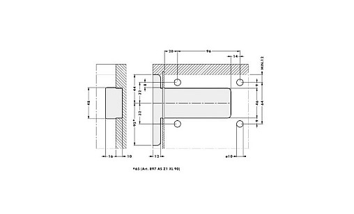 Підвіс для шафи сталь оцинкована для запресування 140 кг/пара, правий 290.40.933 Hafele/Camar 807 XL RV
