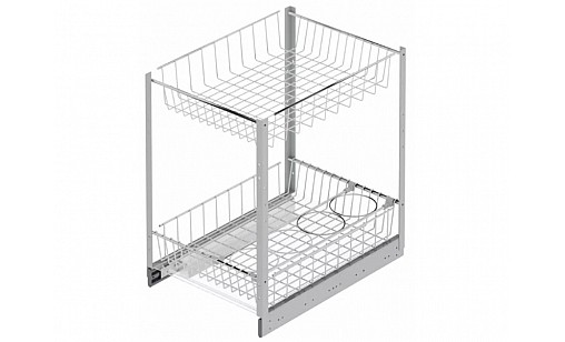 S-2102-1 Карго 2-х уровневое с сеткой для бутылок в секцию 400мм серое 310*500*520 с доводчиком