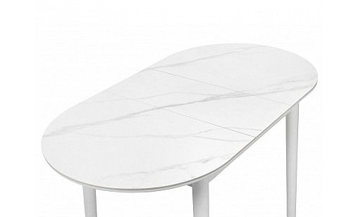 Стол обеденный ТИТАН 1100(1400)*750*760 белый мрамор/белый