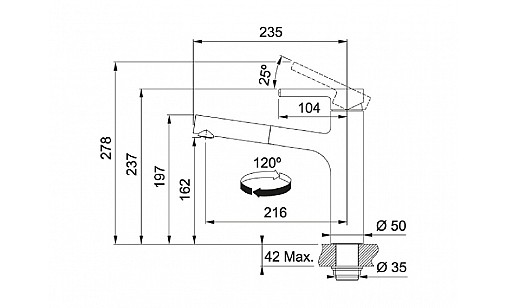 Змішувач Franke 115.0600.098 Centro хром