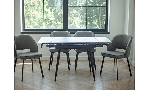 Стіл обідній Connor 900(1400)*750*760 Snow White Matt