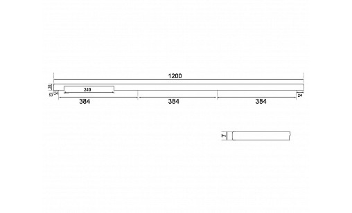 Ручка профільна DL 45/1200 WT Білий ДС СтандартЛайн