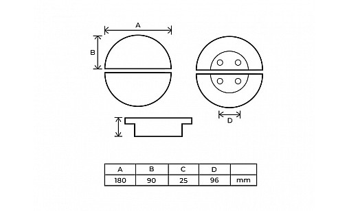 Ручка дерев'яна Duet 2 180*90*25 мм