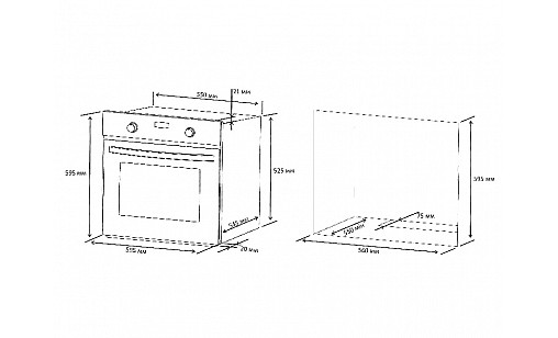 Духова шафа електрична  ELEYUS STELLA 6006 BL CL чорний