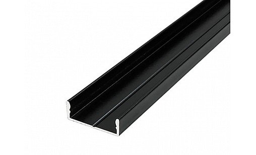 Профіль алюмінієвий LED накладний анод. чорний  матовий розсіювач 5,9*14,6 2м