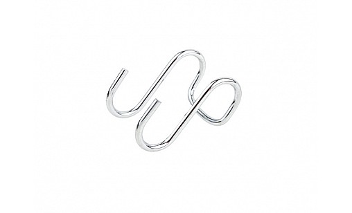 Гачок на рейлінг подвійний Хром ДС ОптимаЛайн