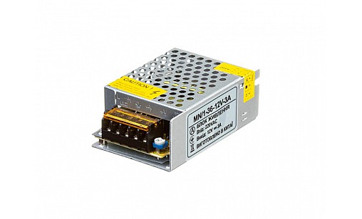 Трансформатор 36W 12V - 3 А IP20 MN