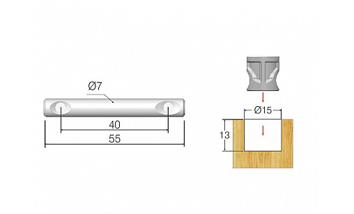 Стяжка конічна Mesanfix із двостороннім штоком штифт d=7мм, гайка М8, цинк 102-03-06-403