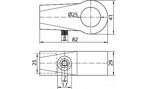 R-42/25 з'єднання кінцеве для труби d-25мм ДС
