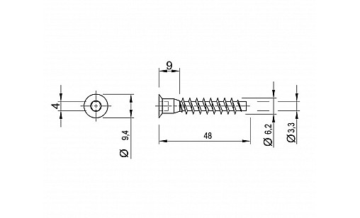 Конфірмат меблевий 6.3х50 мм оцинкований ДС ОптимаЛайн