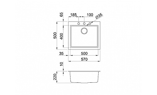Мойка гранитная ELLECI Q 105 on top espresso 78